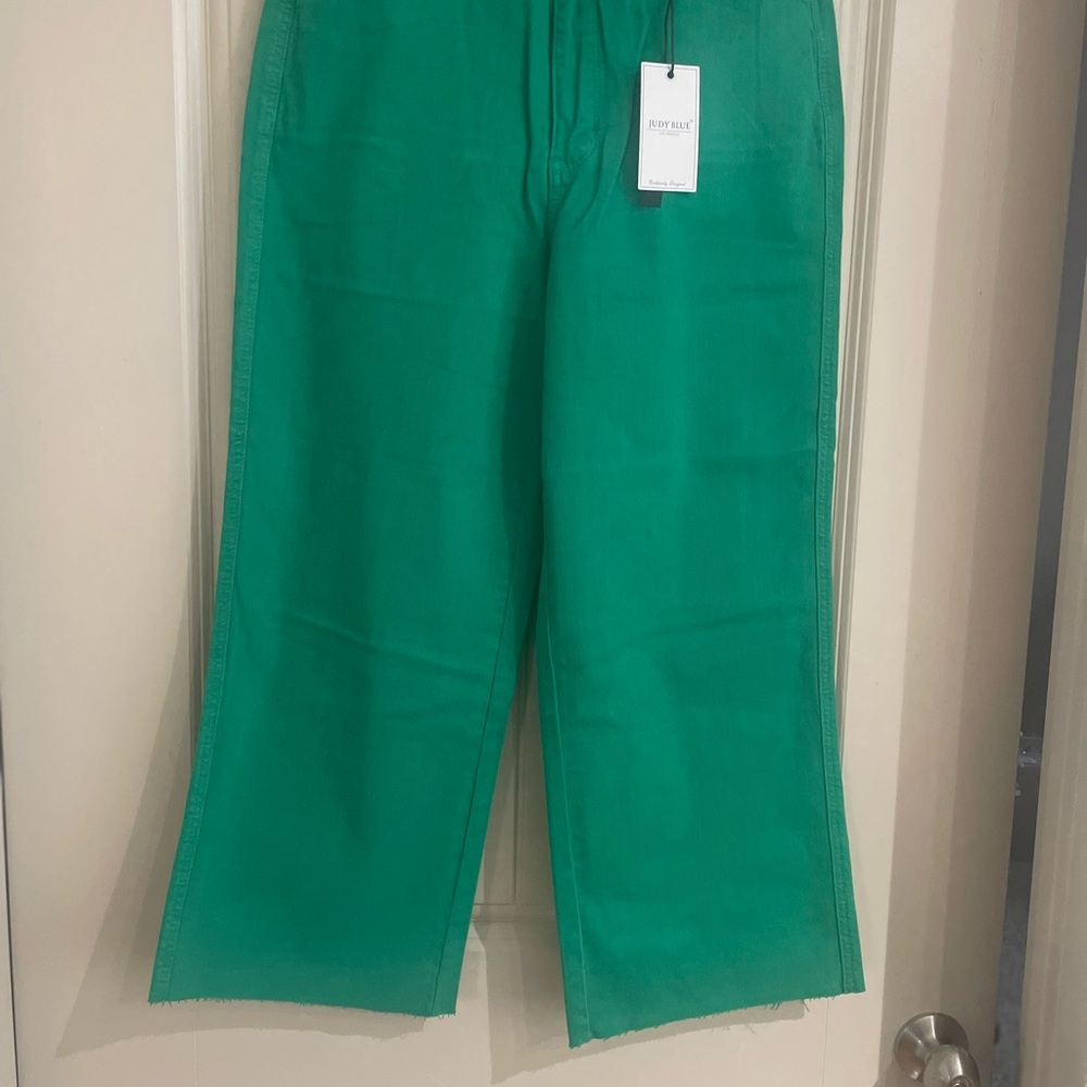 Judy Blue Vibrant Green Cropped Jeans